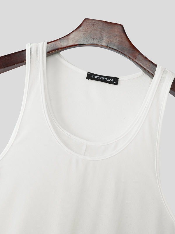 Men's Sheer Double Layer Mesh Casual Tank SKUL15174