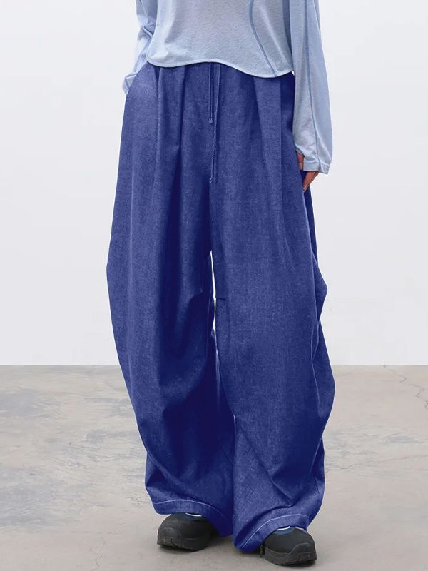 Men's Solid Color Tie Waist Casual Pant SKUL61168