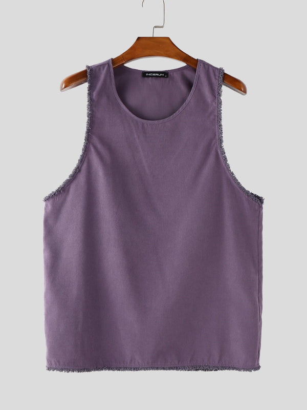 Men's Fringe Patchwork Casual Tank SKUL20172