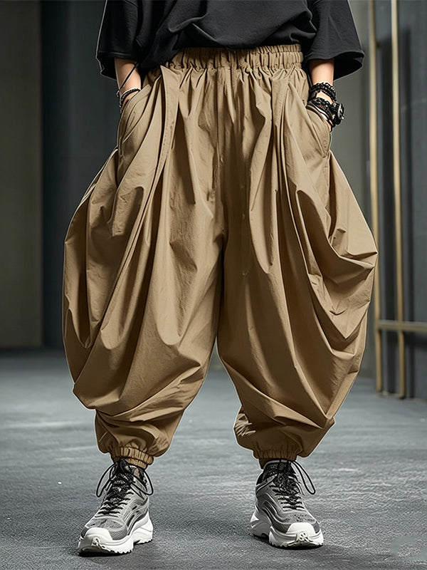 Mens Solid Bound Feet Loose Harem Pants SKUK52071