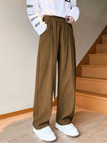 Mens Solid Texture Casual Buckle Waist Pants SKUK51171