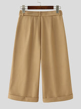 Men's Solid Color High Waist Wide Leg Pant SKUL47880
