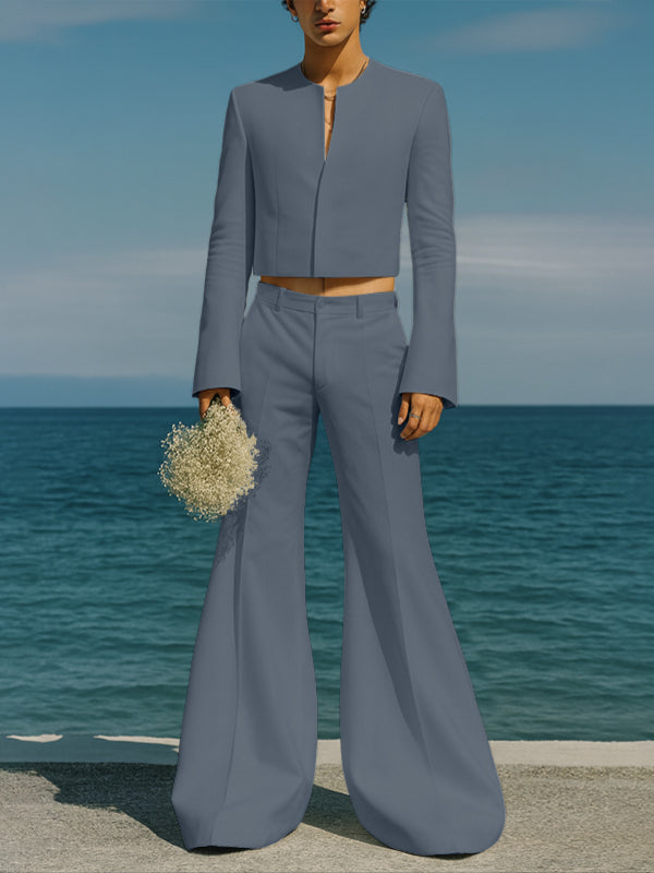 Men's Solid Casual Two Pieces Outfit SKUL36397