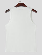 Mens Textured Asymmetrical Zip Sleeveless Tank SKUL01094