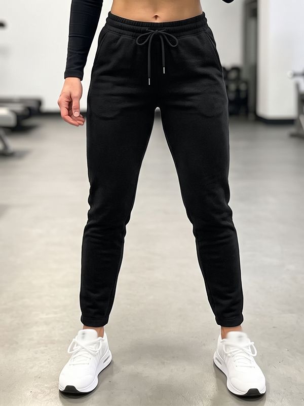 Men's Athletic Gym Drawstring Elastic Waist Butt Contouring Tapered Leg Full Length Pant SKUL83491