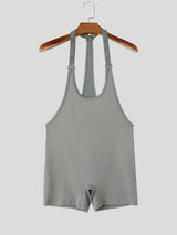 Men's Avant-Garde Deconstructed Suspension Strap Low-Cut Fitted Bodysuit SKUL70316