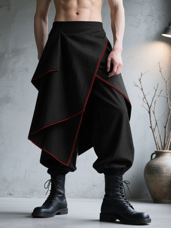 Men's Solid Color Irregular Hem Casual Pant SKUL31522