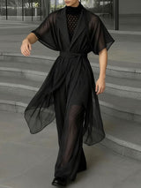 Men's Sheer Mesh Loose Two Pieces Outfit SKUL40210