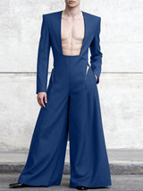 Men's Deconstructed Low Square Neck Long Sleeve Jumpsuit SKUL42668