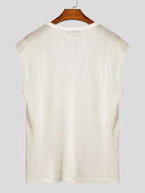 Mens Sheer Loose Deep V-Neck Sleeveless Tank SKUL02176