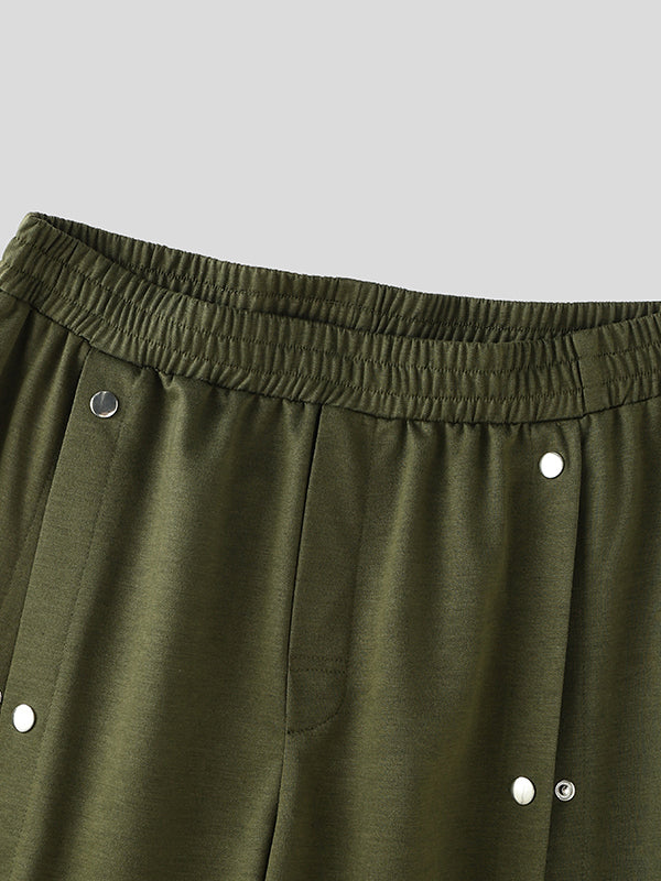 Mens Metal Buckle Split-Hem Pant SKUK93696