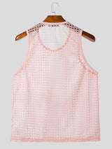 Mens Solid Color Sheer Mesh Tank SKUL08550