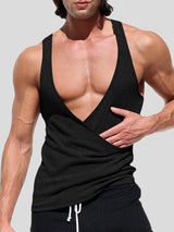 Mens Deconstructed Cross Solid Color Tank SKUK68468