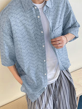 Mens Solid Color Casual Short Sleeve Shirt SKUL07527