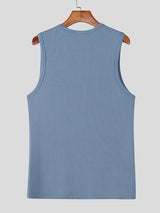 Men's Striped Textured Crew Neck Tank SKUL22475