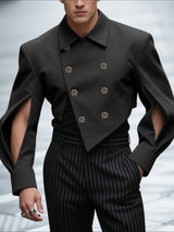 Men's Double Breasted Hollow Long Sleeve Blazer SKUL30291