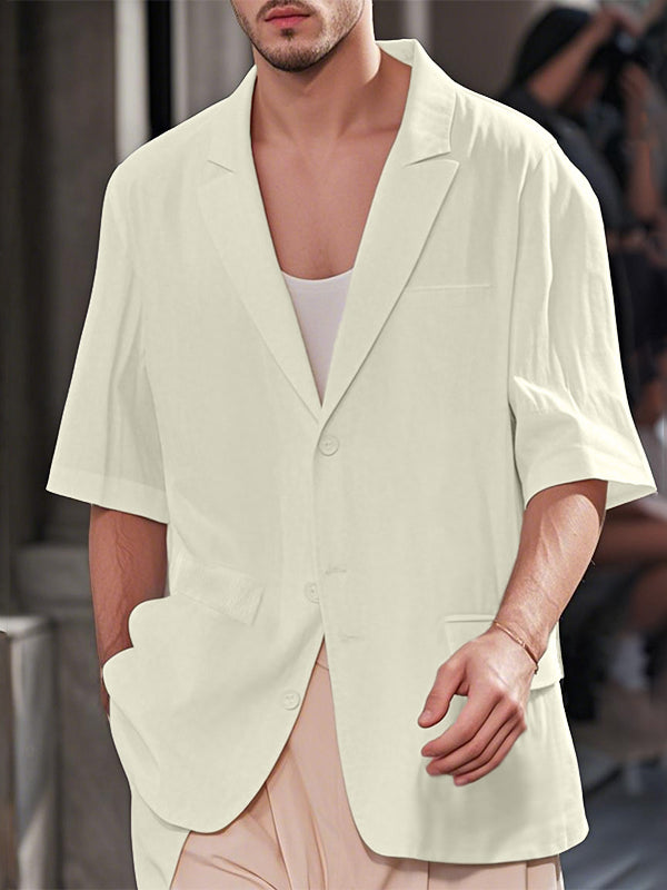 Mens Solid Textured Casual Blazer SKUL09686