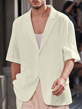 Mens Solid Textured Casual Blazer SKUL09686