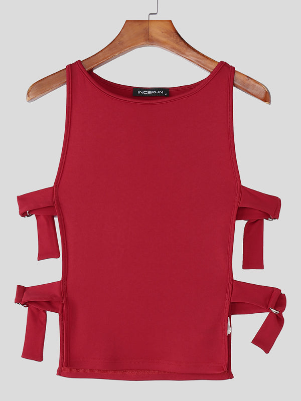 Men's Solid Color Side Hollow Casual Tank SKUL21020