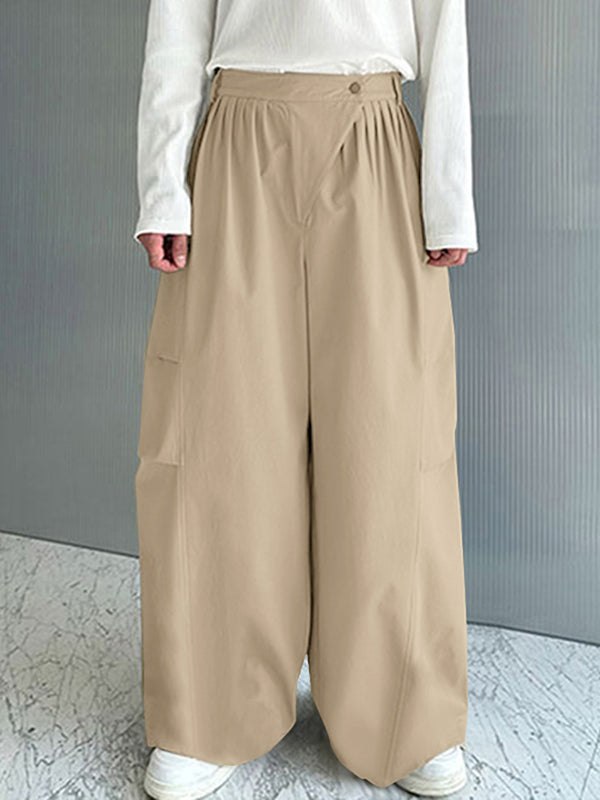 Mens Casual Pleated Wide Leg Cargo Pant SKUK65123