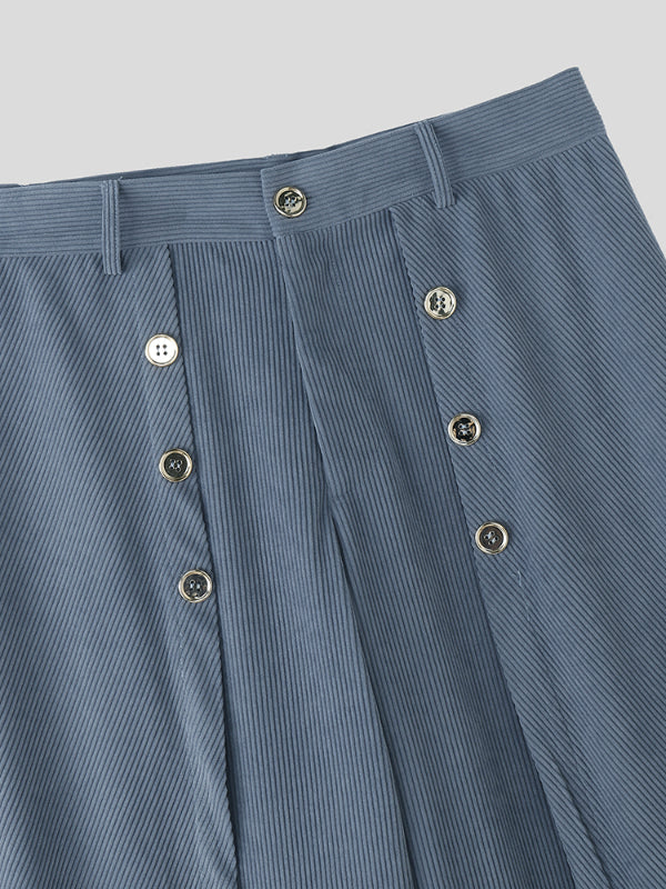 Men's Textured Corduroy Layered Design Pant SKUL29771