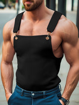 Mens Solid Color Textured Sleeveless Tank SKUL06352