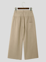 Mens Casual Pleated Wide Leg Cargo Pant SKUK65123