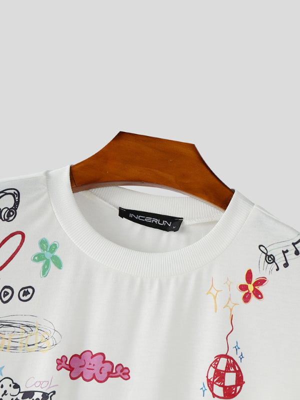 Mens Fun Print Short Sleeve T-Shirt SKUL16767