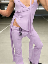 Men's Extra-Long Floating Ribbons Deconstructed Wrap Tank SKUL61064