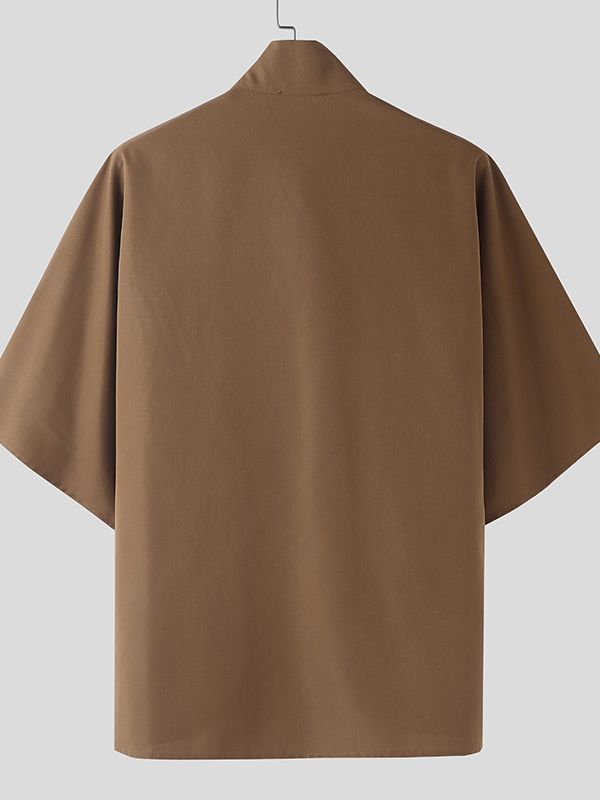 Men's Avant-Garde Accordion-Pleated Batwing Shirt SKUL50543