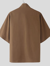 Men's Avant-Garde Accordion-Pleated Batwing Shirt SKUL50543