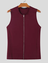 Mens Solid Textured Casual Tank SKUL01330