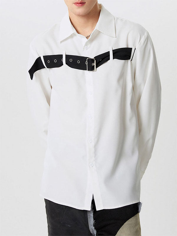 Mens Deconstructed Design Long-Sleeve Shirt SKUK72321