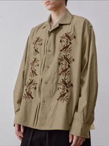 Men's Casual Embroidery Long Sleeve Shirt SKUL41023