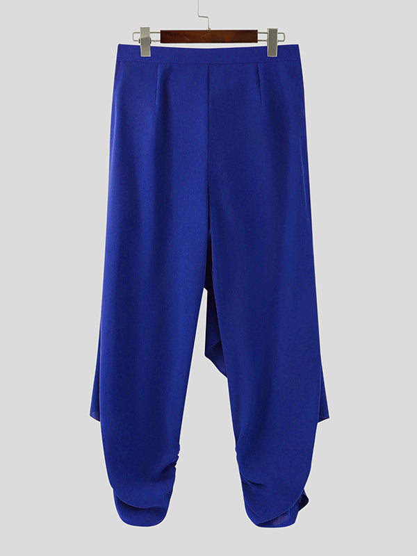 Mens Solid Color Semi-Sheer Ruched Pant SKUL05269
