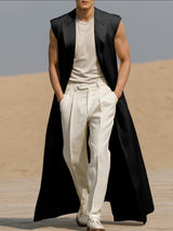 Mens Solid Color Long Hem Casual Cardigan SKUL26029