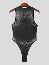 Men's Abstract Print Sleeveless Bodysuit SKUL21098