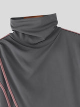 Men's Contrast Color Edge Knit Long Sleeve T-shirt SKUL43943