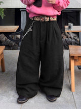 Men's Solid Color Textured Loose Casual Pant SKUL30579