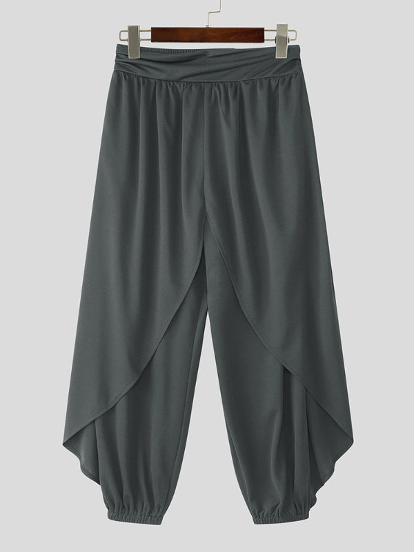 Men's Solid Color Layered Casual Pant SKUL17942