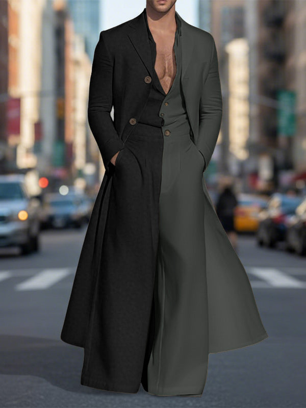 Men's Contrast Color Jumpsuit Two Piece Outfit SKUL48708