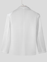 Mens Sexy Hollow-Out Sheer Long-Sleeve Blazer SKUK81730