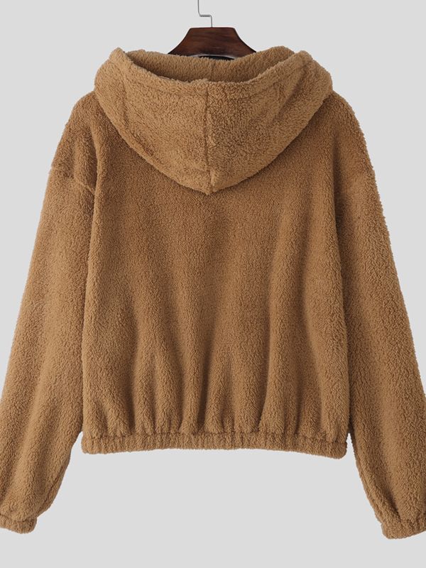 Men's Plush Zip-Up Long Sleeve Hoodie SKUL37707