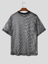 Mens Sheer Mesh Short Sleeve T-Shirt SKUL13658