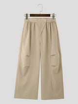 Mens Casual Pleated Wide Leg Cargo Pant SKUK65123