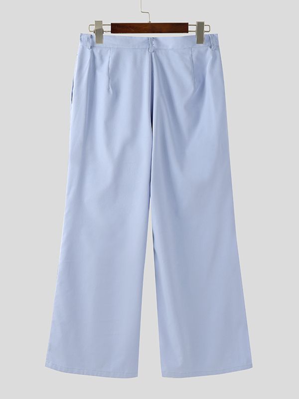 Men's Contrast Color Pleated Patchwork Pant SKUL36645