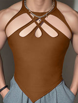 Mens Solid Color Cut-out Tank SKUL04441