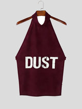Men's Letter Print Back Tie Tank SKUL51840