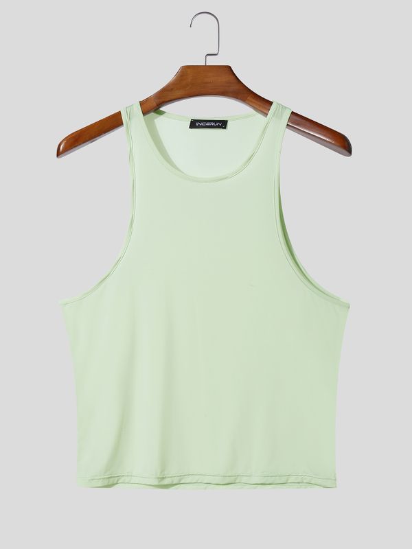 Men's Nightclub Party Ultra-Thin Sheer Bodycon Tank SKUL68409