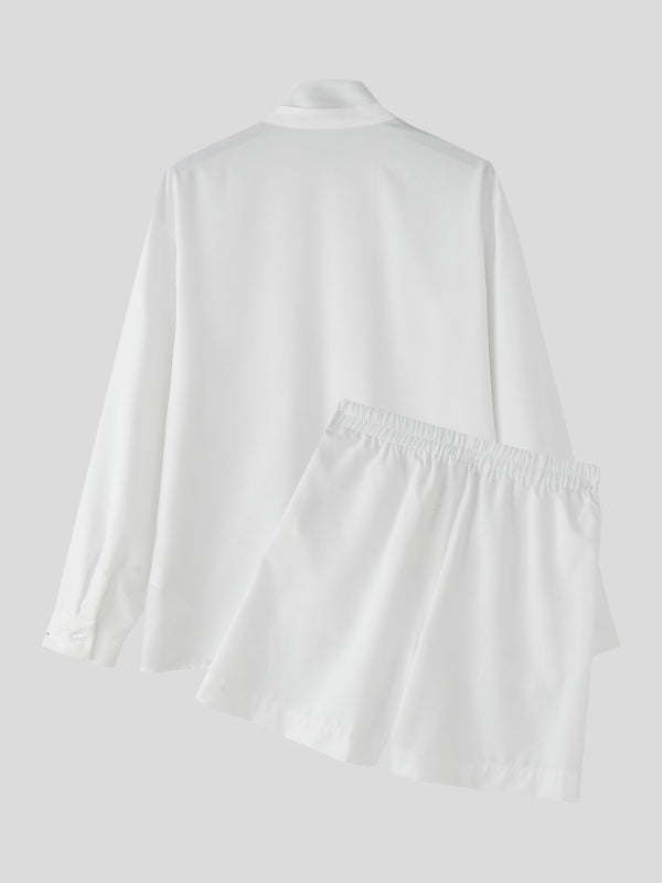 Mens Solid Color Vacation Style Two Pieces Outfit SKUL17029